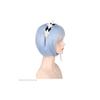 Premium Women Short Ram Rem Cosplay Wig With Stylish Adornment And Heat Resistant Synthetic Bob Hair
