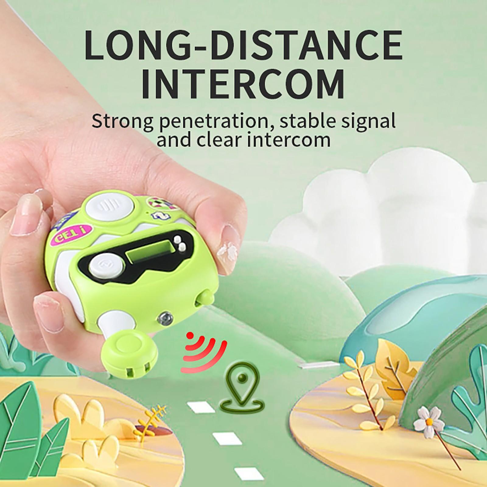 

Перезаряжаемая детская рация, портативная рация с носимым шнурком и браслетом, подарки для девочек и детские игрушки на дни рождения/Рождество One Size зелёный