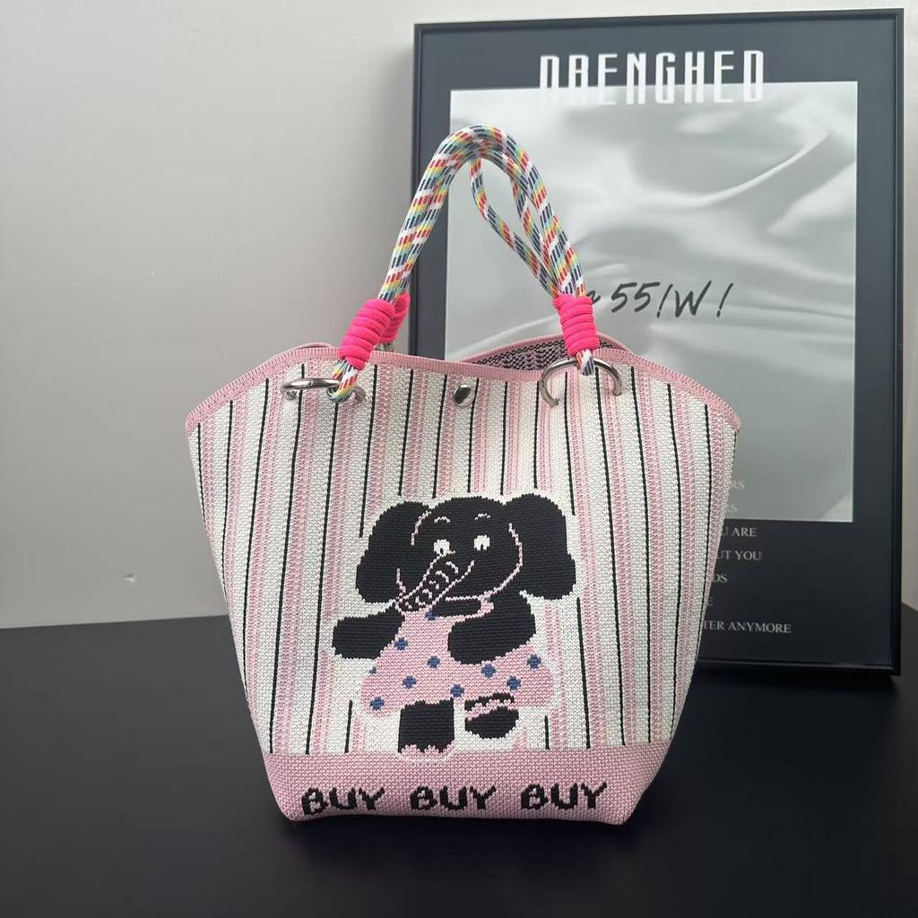 Niche Design Vegetable Basket Handbag High-end Knitted Bag Casual Versatile Large-capacity Woven Bag