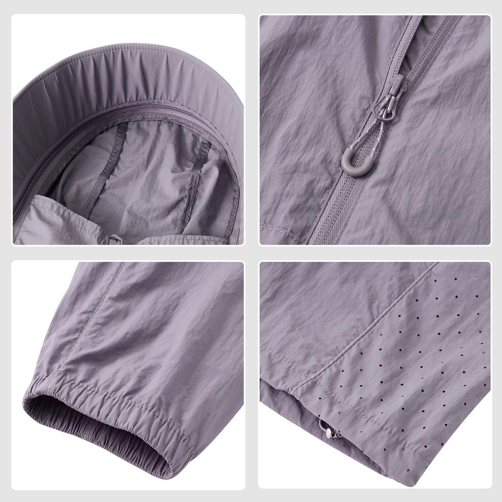 FOMANSH UV Protection Hooded Loose Full Street Comfortable for Outdoor Wear Men's Jacket, Breathable, Lightweight, Fit, Zip-Up, Style,