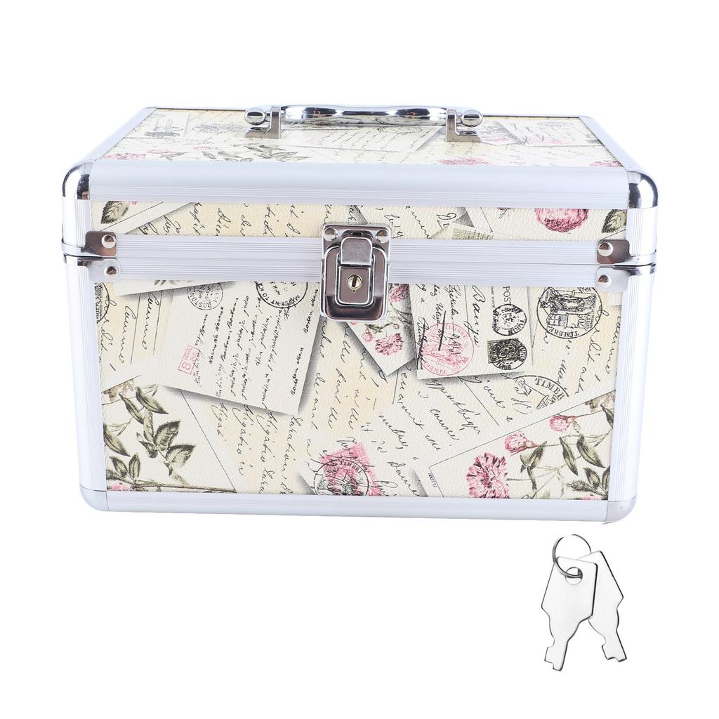 Large Capacity Makeup Bag, Eyelash Extension Tool Storage Box, Aluminum Alloy, Sturdy, Double Layer