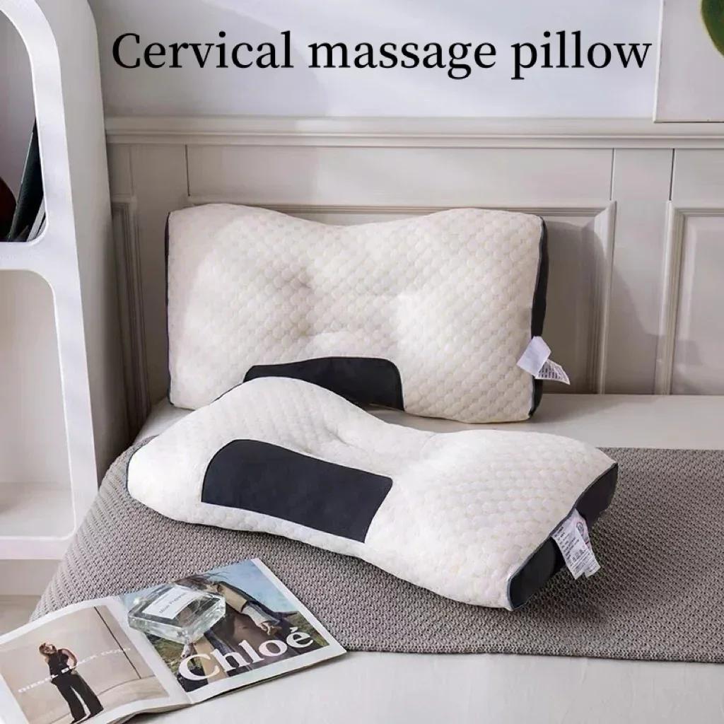 2025 New Type of household soy fiber massage SPA sleep pillow for sleep Aid, neck protection, orthopedic neck pillow