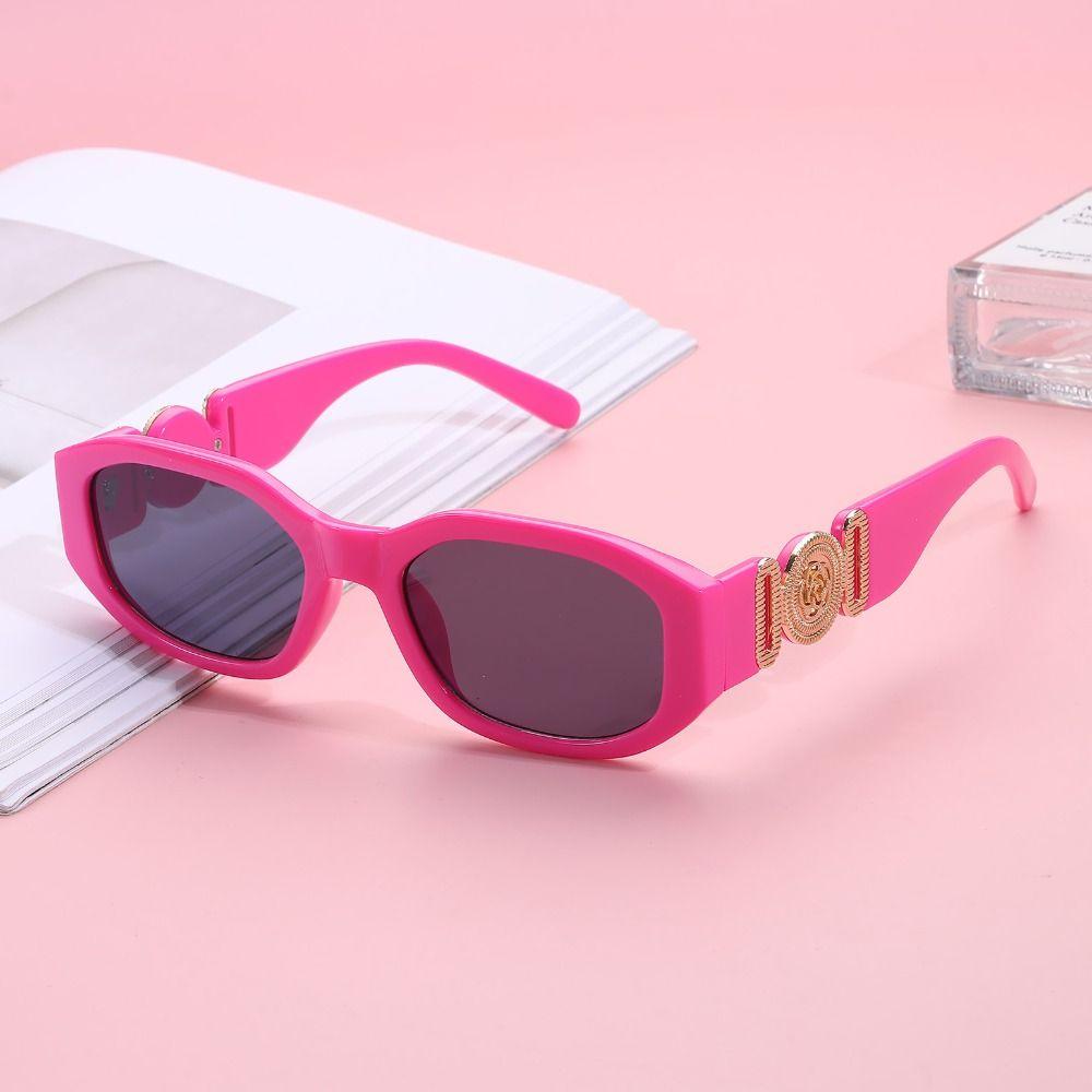 Trendy Thick Frame Irregular Sunglasses with Metal Rose Design Vintage Shades Sun Glasses