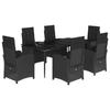 VidaXL Garden Dining Set with Cushions 7 Pcs, Patio Table and Chairs, Outdoor Furniture Terrace, Modern, 3212533