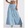 QICED Women's Fashion Casual Solid Color Print  Skirt