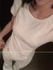 [Imitation Cotton] Hot Diamond White Front Shoulder Short Sleeve T-Shirt Women's Slim Bottom Top American