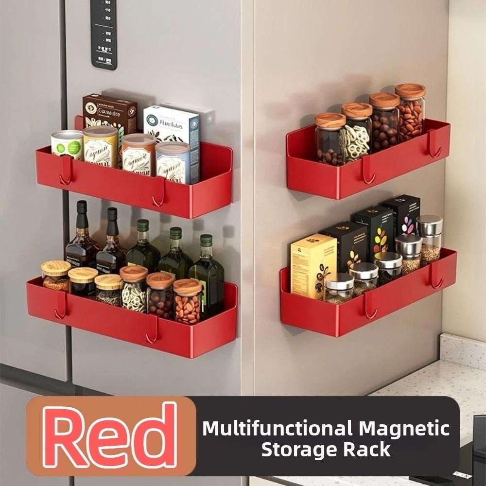Space Saving Magnetic Spice Rack Wall Mounted Kitchen Storage Shelves for Washing Machine