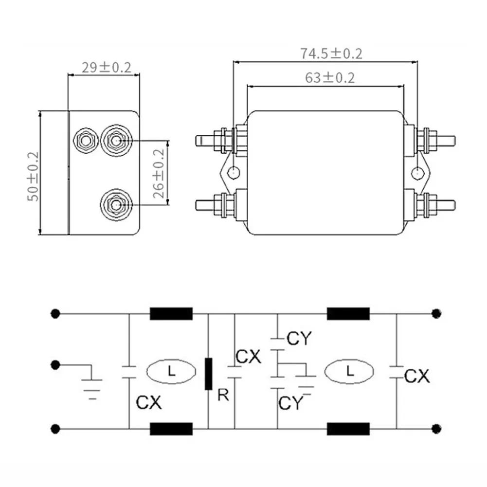 Leistungs-EMI-Filter CW4L2-6A-S CW4L2-10A-S CW4L2-20A Zweistufiger Schraubtyp Leistungsfilter Einphasiger AC-EMI-Filter 220VAC 50/60HZ