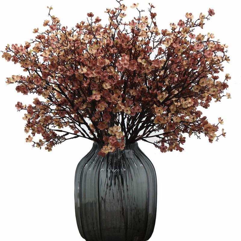 White Artificial Flowers Cherry Blossoms Gypsophila Fake Plants DIY Wedding Bouquet Vases for Home Decor Faux Christmas Branch