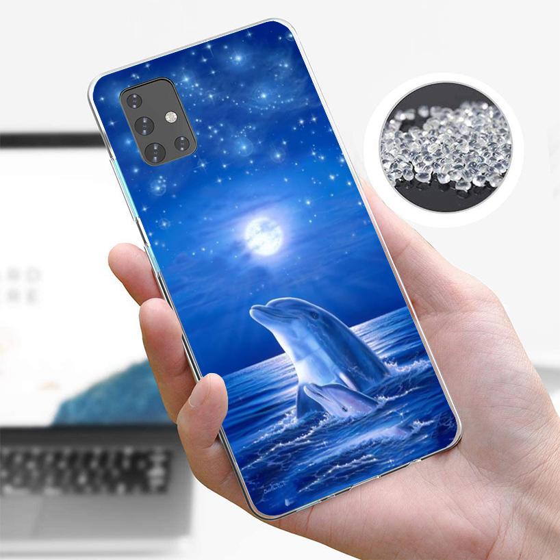 Ocean Animal Cute Dolphin Cover Phone Case For Samsung Galaxy A12 A22 A32 A52 A72 A02S Phone Case Note 20 Ultra 10 S10 Plus A51