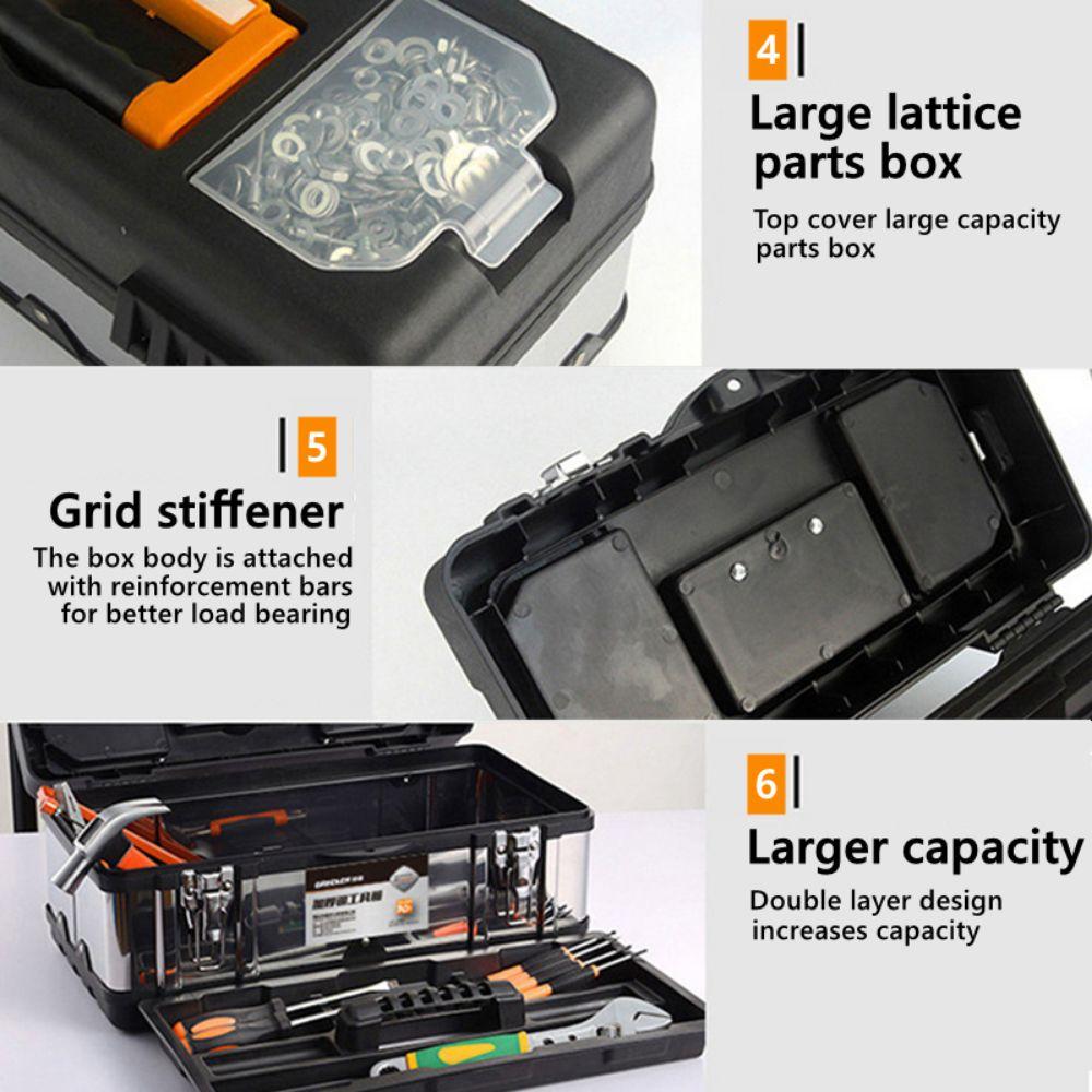 Stainless Steel Maintenance Parts Toolbox On-Board Storage Box for Workshop Organization