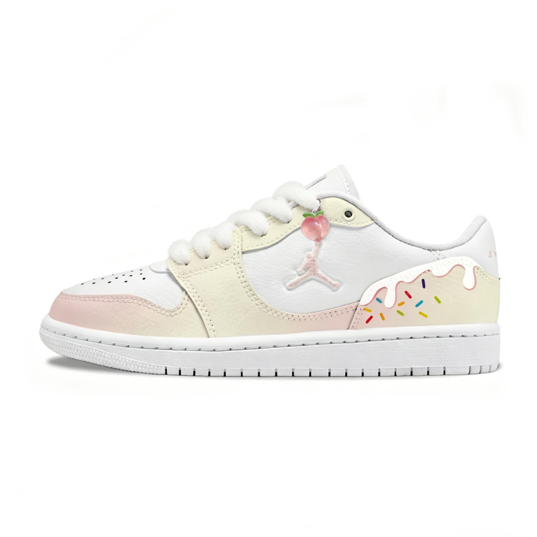 

Jordan COURT CONNECT Genuine Leather Low top Skateboard Shoes Unisex Pink Yellow IQ6016-100(Team446-) 38.5