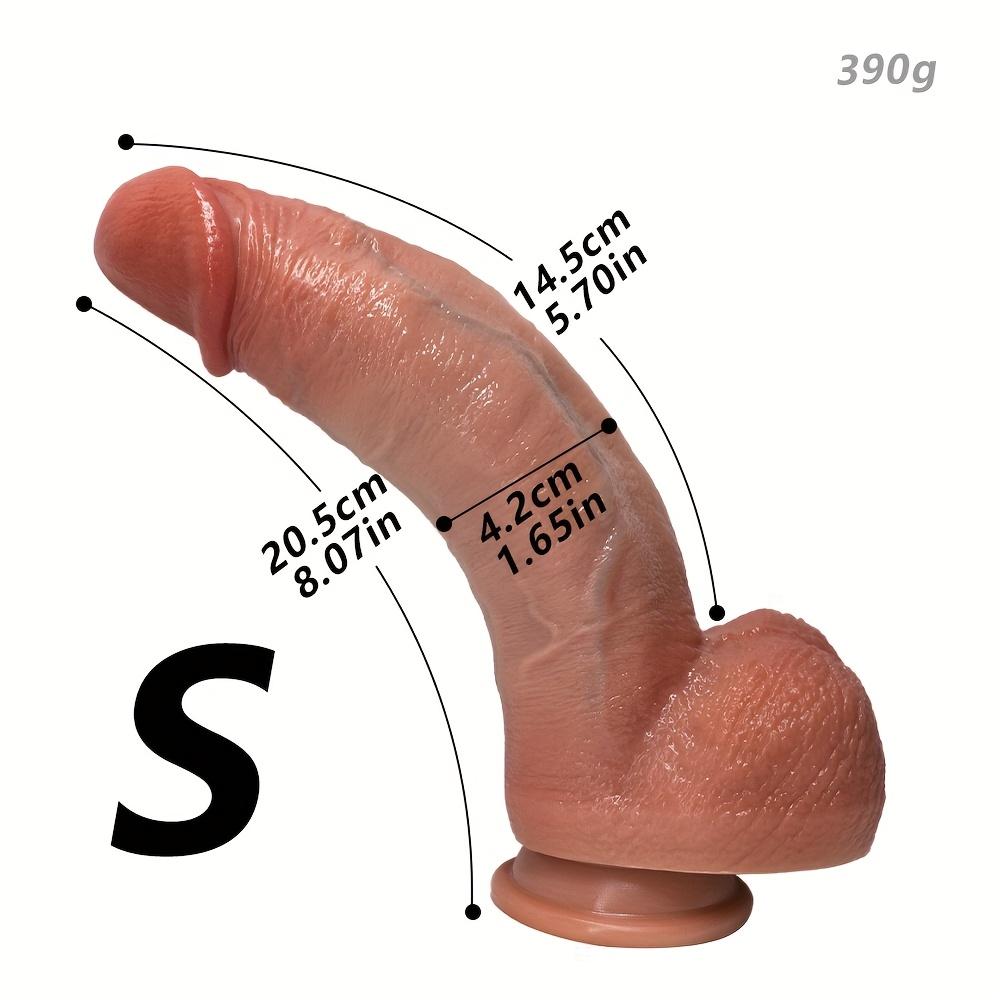 Simulated XL Curved Dildo – Dual Density Silicone, Thick Belly Design, Suction Cup, for Men and Women