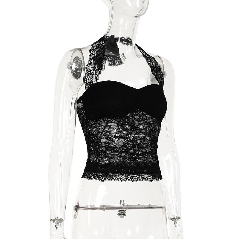 Women's Summer Halter Lace Sexy Halter Slim Slim Vest Top