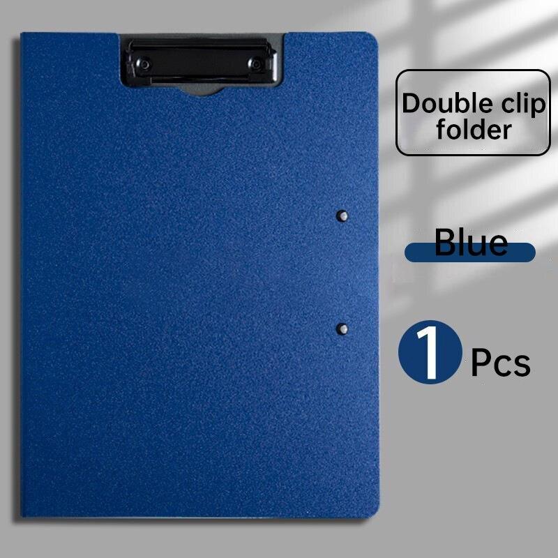 

Папка для файлов формата А4, буфер обмена, блокнот для записей, зажим для заметок, двойная доска, скрепки для бумаг, органайзер для тестовой бумаги, школьные принадлежности, офисные канцелярские принадлежности синий