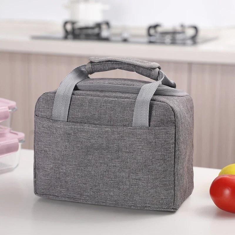 Portable Lunch Bag New Thermal Insulated Lunch Box Tote Cooler Handbag Bento Pouch Dinner Container School Food Storage Bags