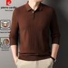 Pierre Cardin Men's Fine Knit Solid Color Long Sleeve Polo Sweater