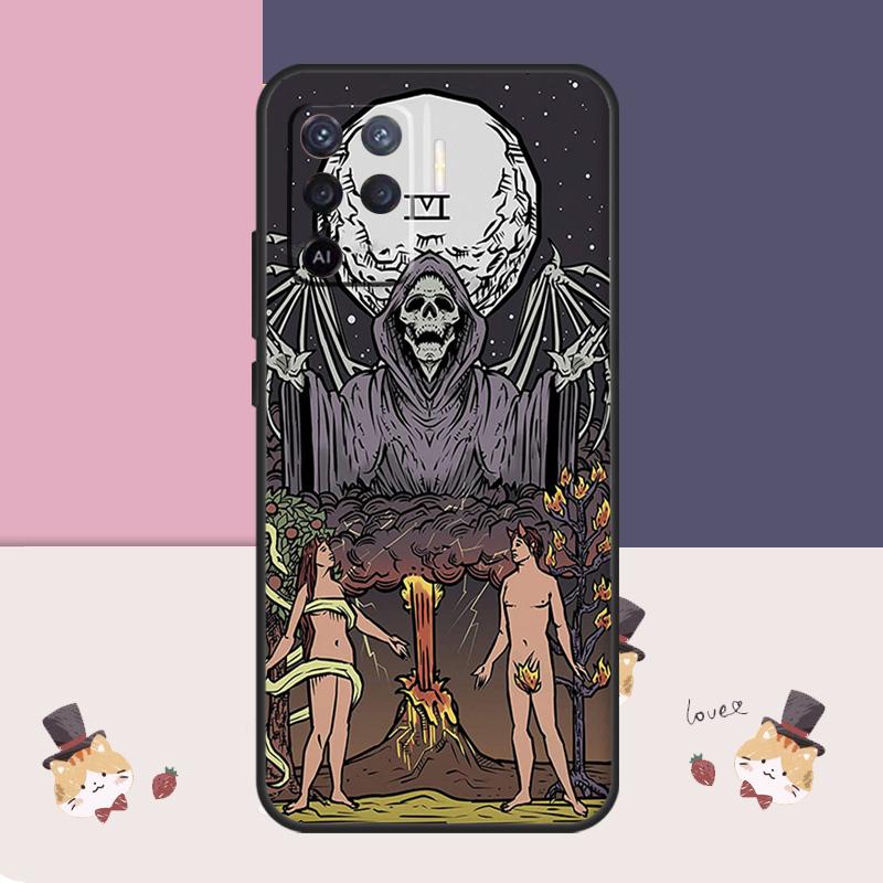 Occult Witchcraft Moon Gothic Witch Case For Oppo A38 A58 A78 A98 A54 A74 A94 A18 A57 A17 A77 A80 A60 A40 A96 A76 A16 A15 A5 Pro