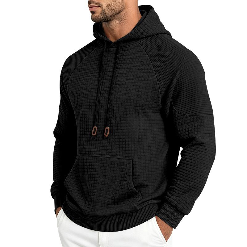 Herren S Europäischer Stil Waffelstrick Kapuzenpullover Langarm