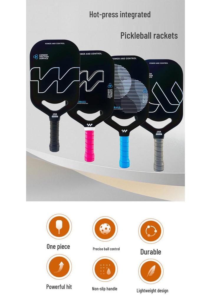 Carbon Fiber One-Piece Pickleball Racket Set for Professional Training