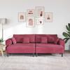 3 Piece Sofa in Burgundy Red 250 x 188 x 76 cm Velvet