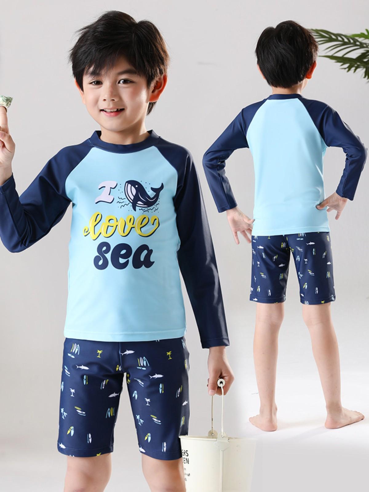 

Newborn Baby Kids Boys Swimwear Three-peice Suit Swimsuit Summer Quick Dry XXXXL тёмно-синий