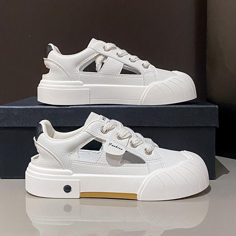 

Board shoes women s 2025 summer new student breathable thick-soled ultra-light heightening sports little white shoes thin hollow sandals 35