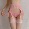 Women Sexy Lace Transparent Thigh-Highs Garters Bow Lace Adjustable Suspender Garters Belt Stockings Clubwear Erotic Underwear
