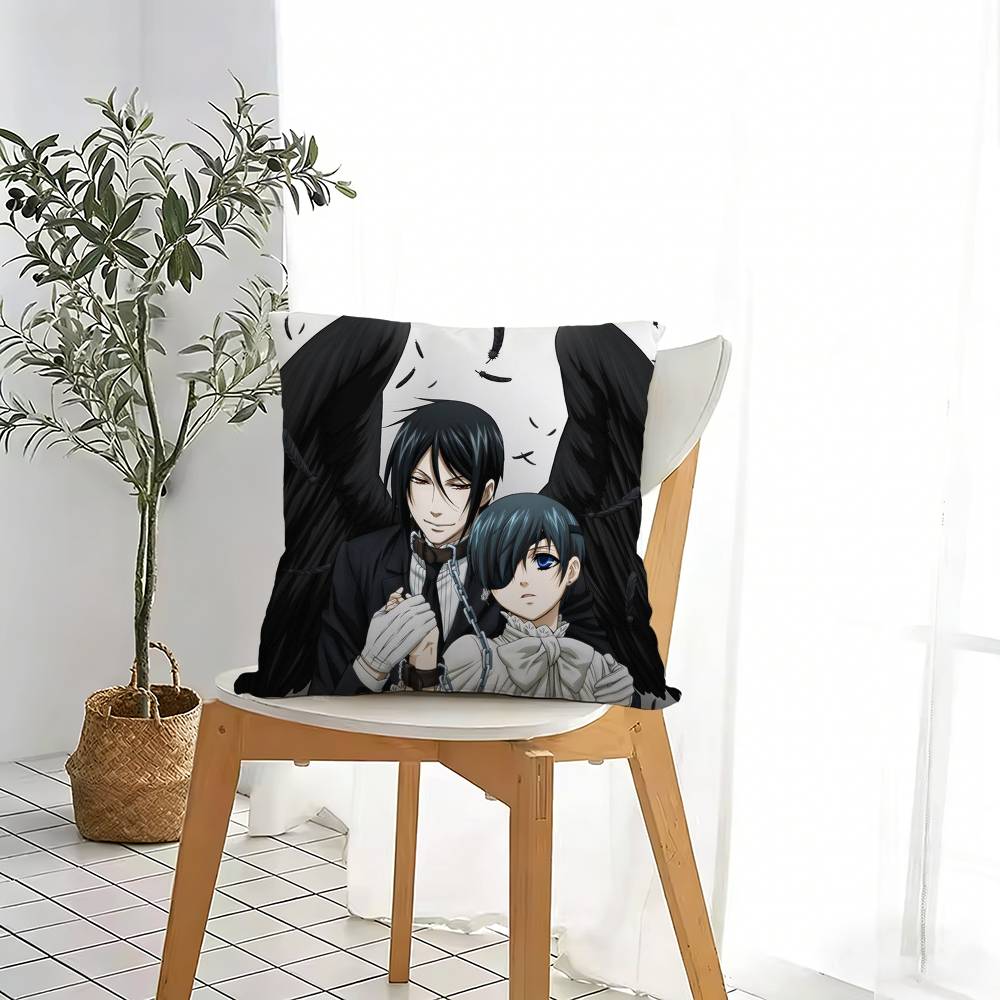 Anime B-Black Butler Horror Pillow Case Pattern Printed Pillowcase For Living Room Sofa Cushion Cover