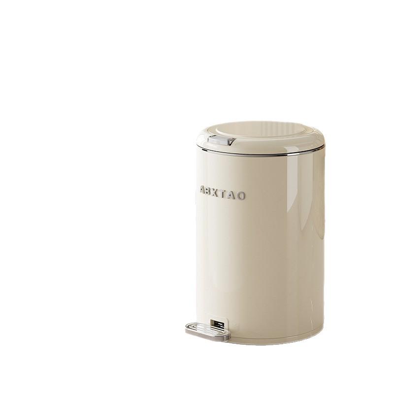 Light Luxury Pedal-Operated Metal Trash Can with Dual Lid, Large Capacity for Bathroom & Living Room