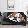 English Bulldog Funny Bulldog Blanket Coral Fleece Winter Lightweight Thin Blanket Home Office Carpet