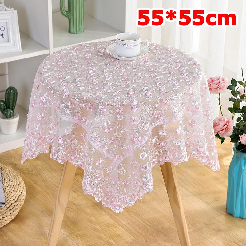 

1 шт. Прочная Домашняя Декорация Мягкая Текстура Кружевная Кофейная Скатерть 55 × 55 см/85 × 85 см 55cm*55cm розовый