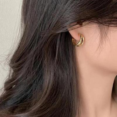 Fine Silver Ring Women's Layered Earrings Gold Elegant