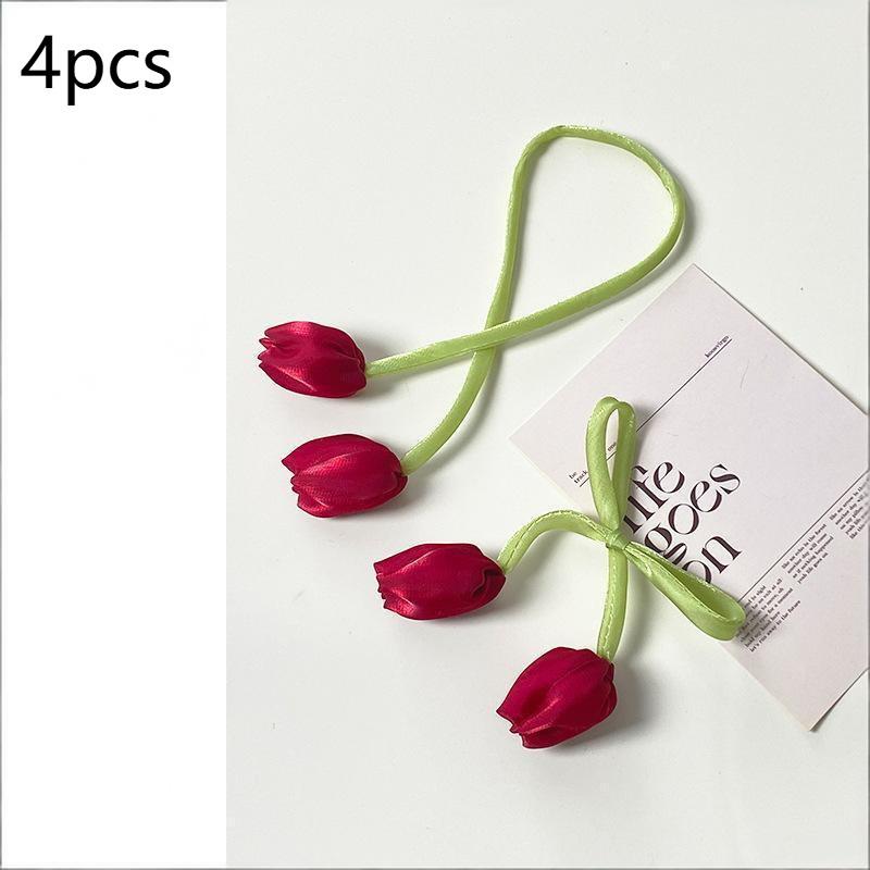4PCS Adjustable Tulip Curtain Straps Elegant Beautifully Curtain Tieback Creative Fashion Elegant Curtains Tie Rope Living Room