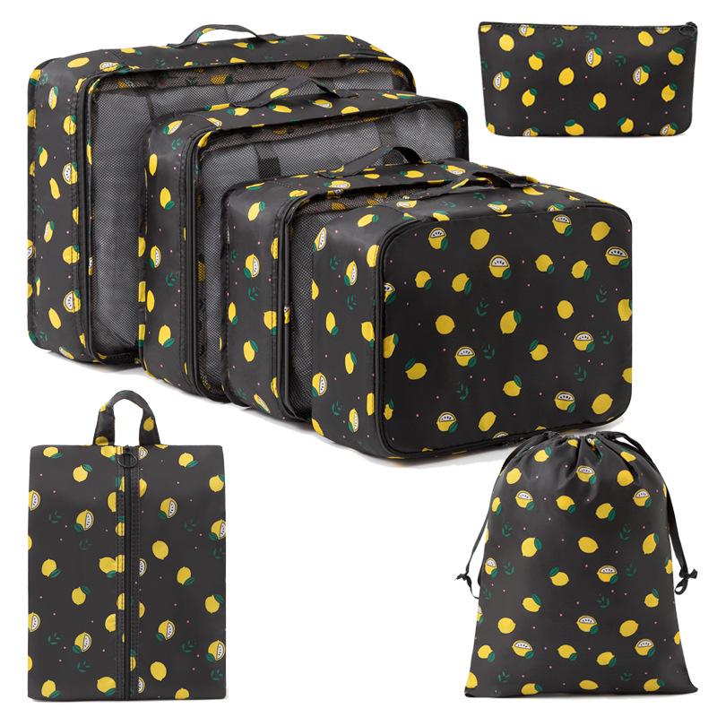Eight-Piece Waterproof Travel Storage Bag Set for Business Trips - Large Capacity
