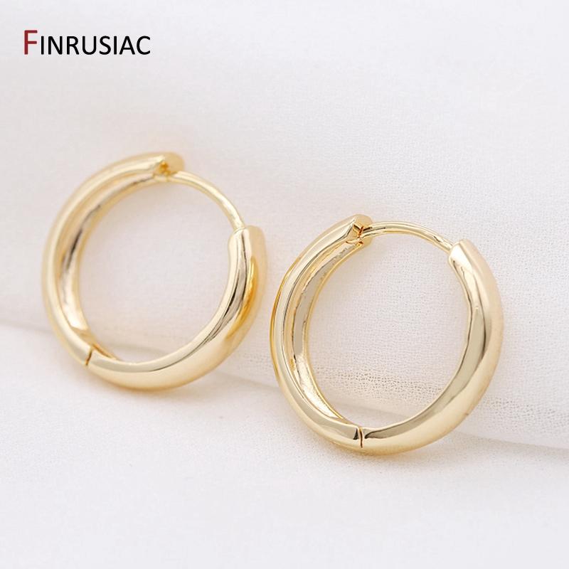 Neue Trendige Echte Goldplattierte Runde Creolen Ohrringe Für Frauen Mädchen Damen Große Creolen Goldener Kreis Ring Ohrringe Party Geschenk