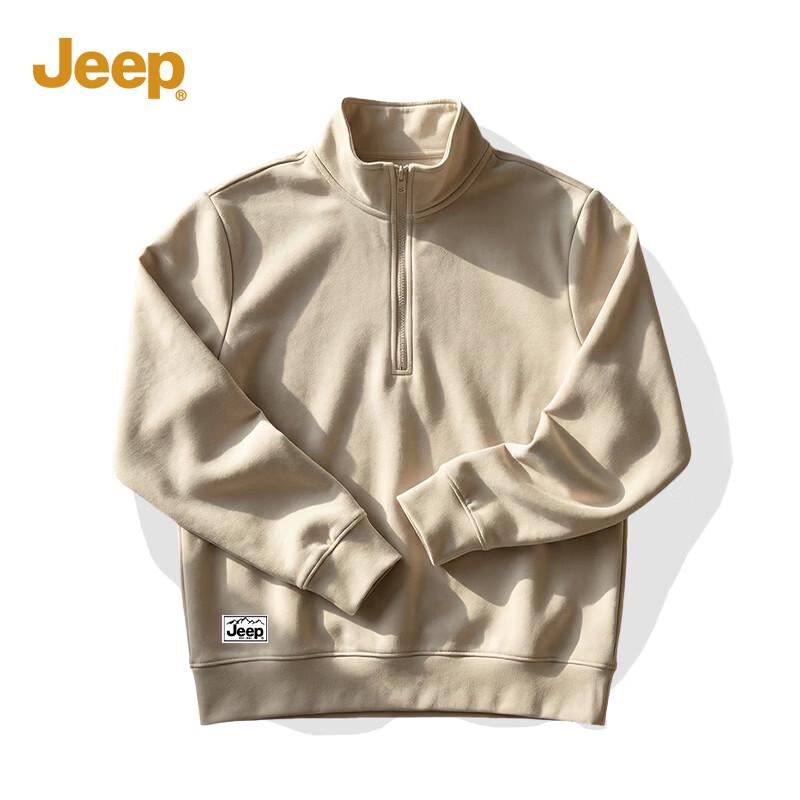 JEEP Mountain-Inspired Stand-Up Collar Casual Sweatshirt XL