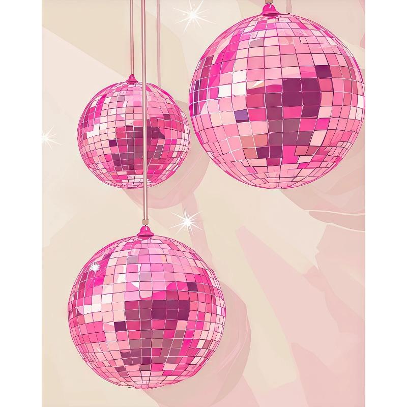 Pink Style Art Poster Cowgirl Hat Disco Ball Dessert Trendy Travel Bow Canvas Painting Wall Prints Picture Dorm Home Decor