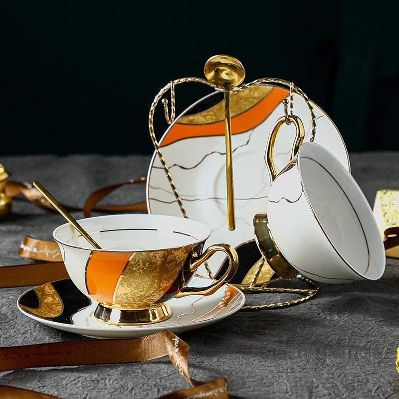 Retro Ceramic Coffee Cup, High-End Niche Light Luxury, High-End Exquisite Bone China Afternoon Tea Tea Set