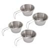 4PCS Hiking Soup Dish Bowls Compact Lightweight Multifunctional Food Grade Stainless Steel Camping