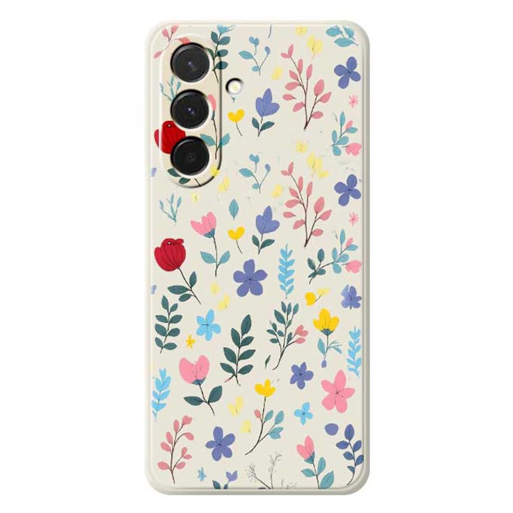 For Samsung Galaxy A36 5G Case Colorful Flower Branches Pattern Printing Straight Edge TPU Phone Back Cover