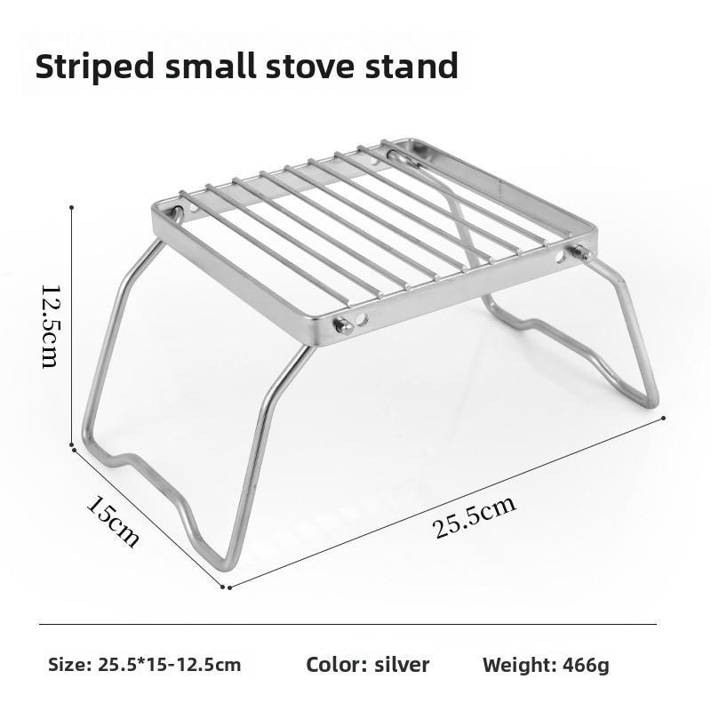 Portable Mini Folding Stainless Steel Stove Top Stand Outdoor Small Size Barbecue Grill Tray Stand with Rack for Camping Grills