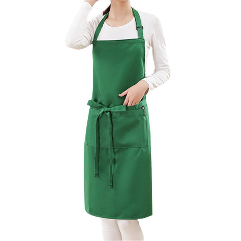 Extra Long Waterproof Oil-Proof Polyester-Cotton Apron with Adjustable Halter