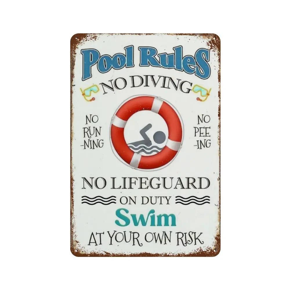 Vintage Metal Tin Signs Poster Hawaii Beach Party Poster Surfing Paradise for Beach Bar Cafe Club Home Room Wall Decor