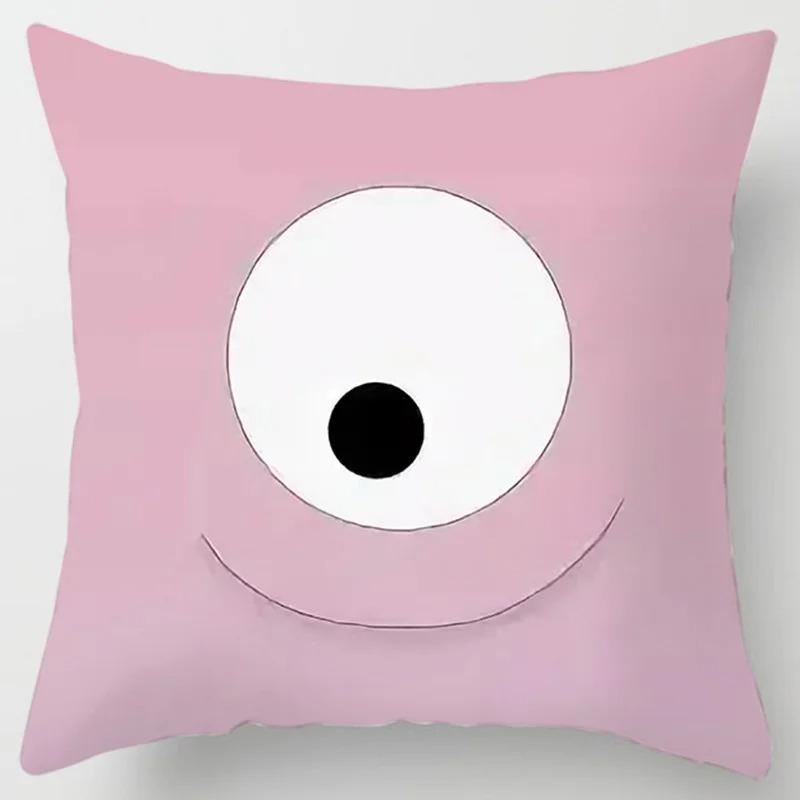 Taie d'oreiller décorative à motif drôle d'expression de dessin animé, salon, ornements de bureau, maison