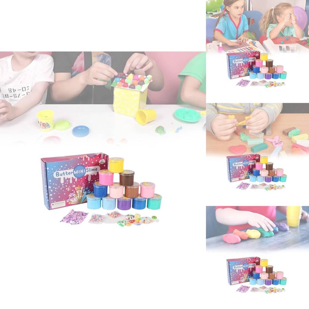 12 Piece Colorful Slime Cotton Mud Set For Kids Creative Diy Fun Activities