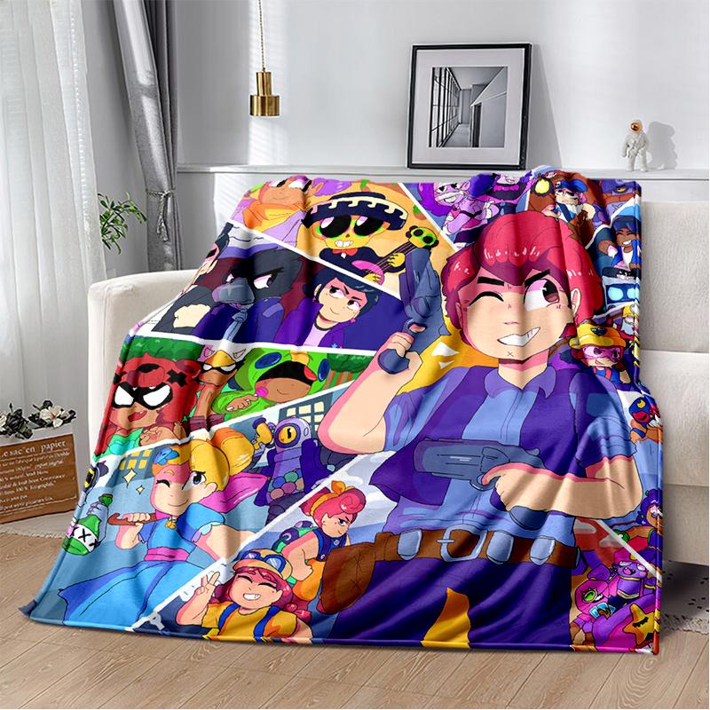 2025 New Style Brawlls  Cartoon Game Blanket,Soft Throw Blanket for Home Bedroom Bed Sofa Travel Picnic Cover Kid Gift
