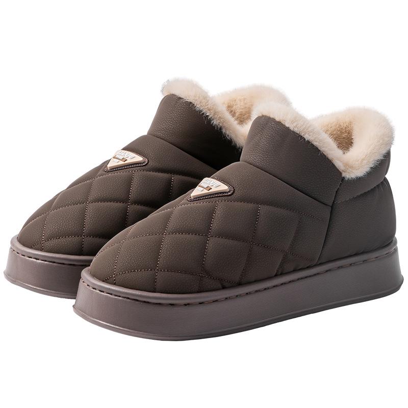 2025 Men's Extra Large Non-Slip Warm Cotton Slippers - Autumn/Winter Indoor Shoes for Elderly with Thick Sole and Heel Cover