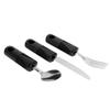 3pcs Household Utensils Stainless Steel Wide Rubber Handle Spoon Fork Set Utensils