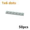 DIY 1*6 Noppen Dünne Figuren Bausteine 50 Stück Steine 1x6 Noppen Größe Kompatibel Mit 3666 Pädagogisches Kreatives Spielzeug für Kinder